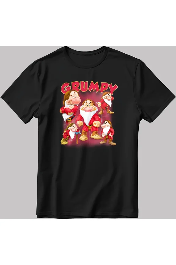 CLASSIC Grumpy cartoon Character Short Sleeve W/B Men / Women T Shirt J033