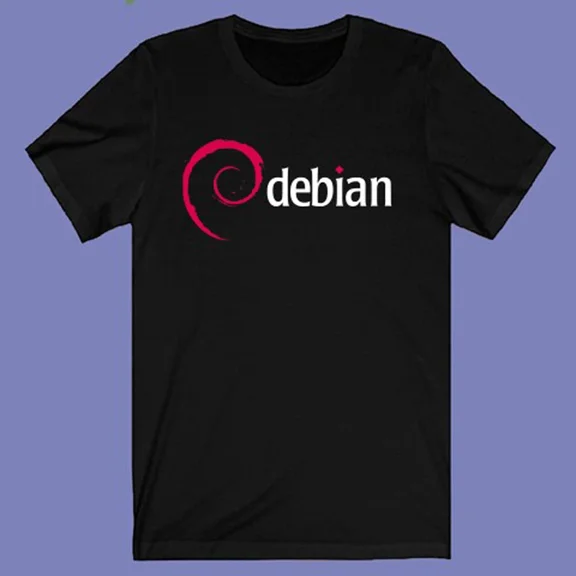 CLASSIC Linux Debian Men's Black T-shirt Size S-3XL