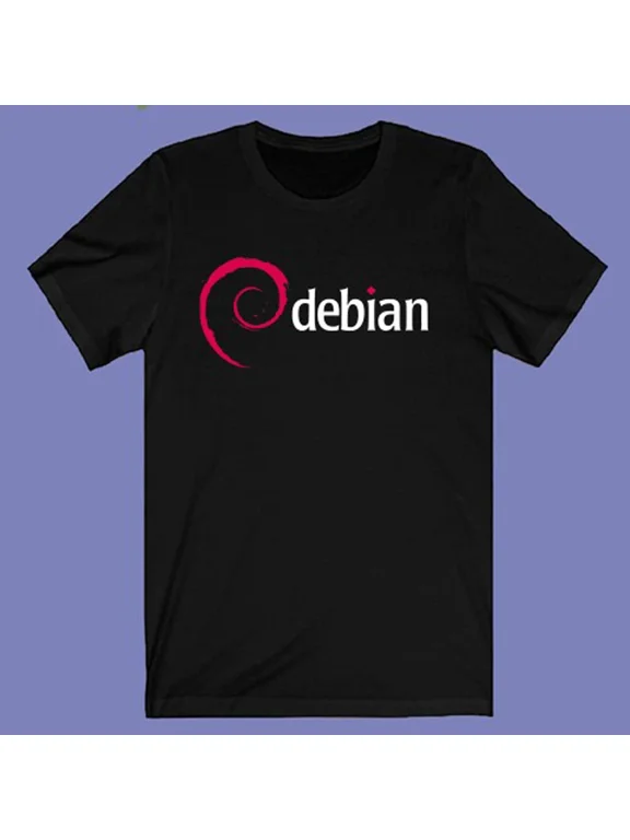 CLASSIC Linux Debian Men's Black T-shirt Size S-3XL
