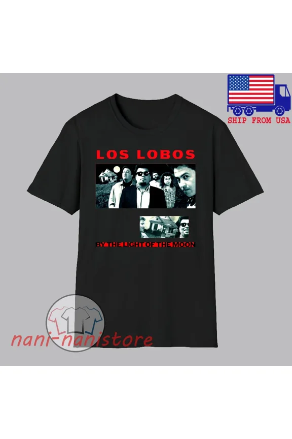CLASSIC Los Lobos By The Light Of The Moon Men's Black T-shirt Size S-5XL