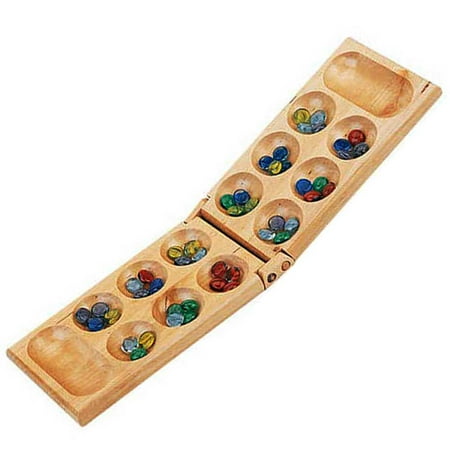 CLASSIC MANCALA FUN BOARD GAME FOR FRIENDS AND FAMILY FUN GAMES FOR FAMILY GAME NIGHT, TRAVEL GAMES FOR ADULTS TABLE GAMES, TABLE DECOR FOLDING WOODEN GAME BOARD