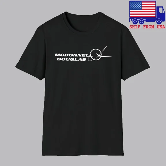 CLASSIC Mcdonnell Douglas Aerospace Men's Black T-shirt Size S-5XL