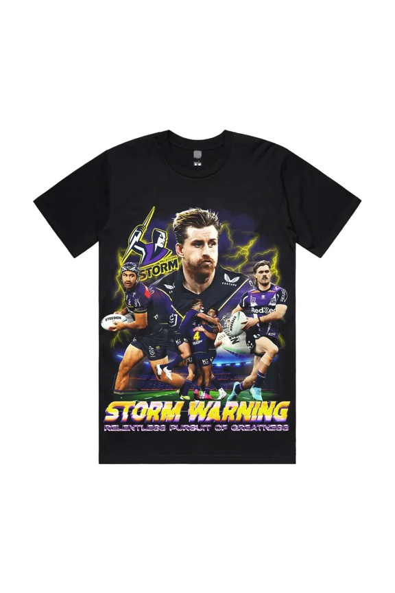 CLASSIC Melbourne Storm : Storm Warning 2024 Rugby League T-Shirt