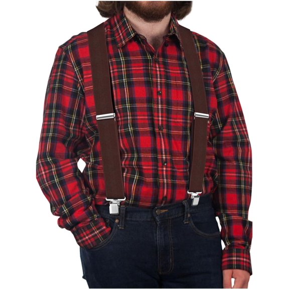 CLASSIC Mens Heavy-Duty Suspender: 2-Inch Wide, Sturdy Clips, X-, Adjustable Elastic Work Suspenders