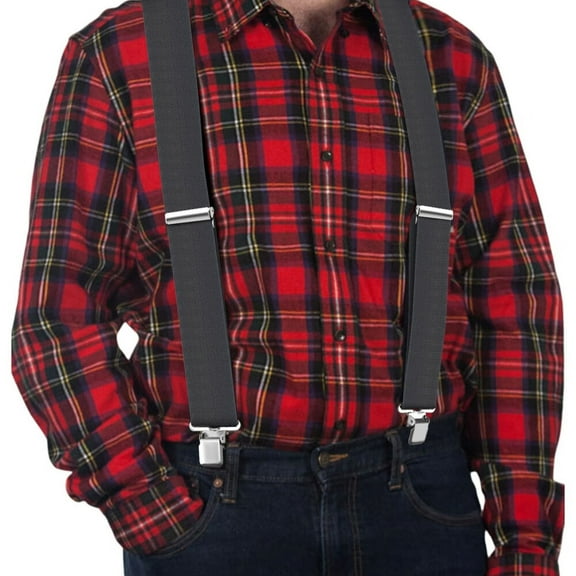 CLASSIC Mens Heavy-Duty Suspender: 2-Inch Wide,Sturdy Clips,X-Back,Adjustable Elastic Work