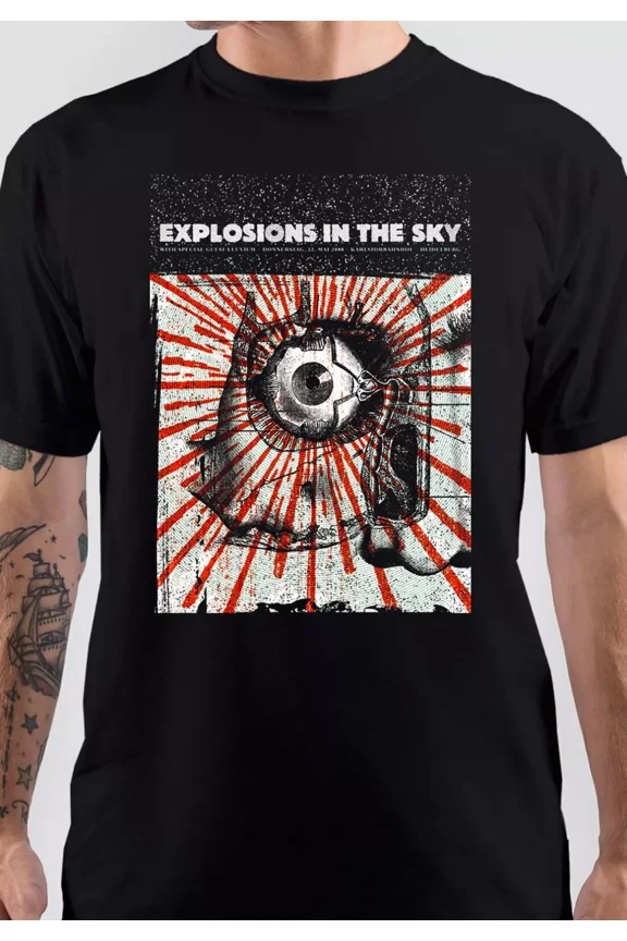 CLASSIC NEW Explosion In The Sky T-Shirt Short Sleeve Cotton Black All Size AC1450