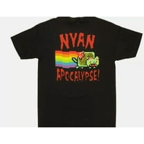 CLASSIC Nyan Cat Apocalypse T-Shirt Funny Meme Retro Graphic Cotton Unisex Black T-Shirt