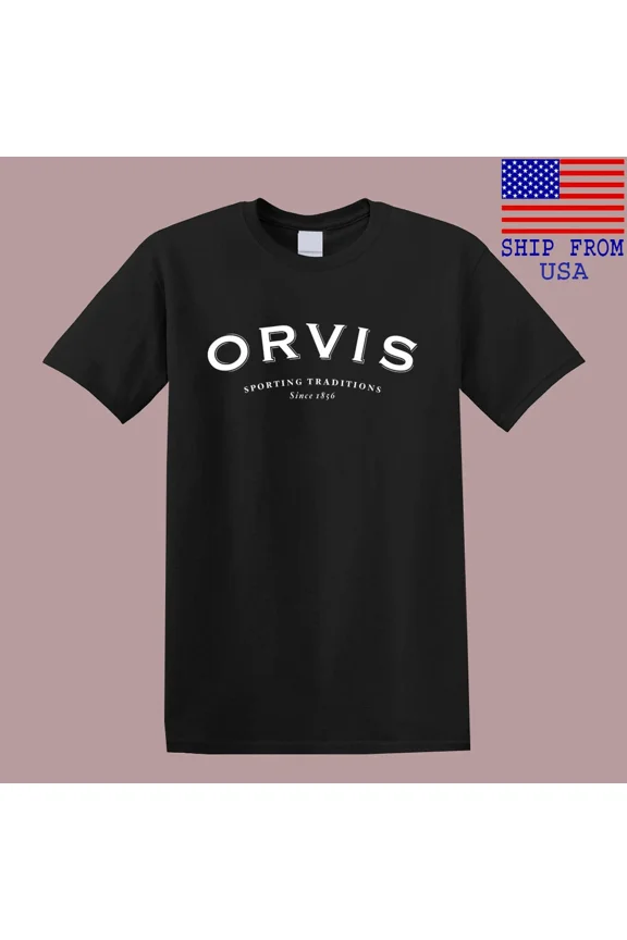 CLASSIC Orvis Fishing Men's Black T-Shirt Size S-5XL