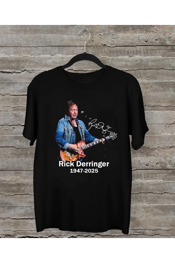 CLASSIC R.I.P Rock legend Rick Derringer 1947-2025 T Shirt Black All Size AL825
