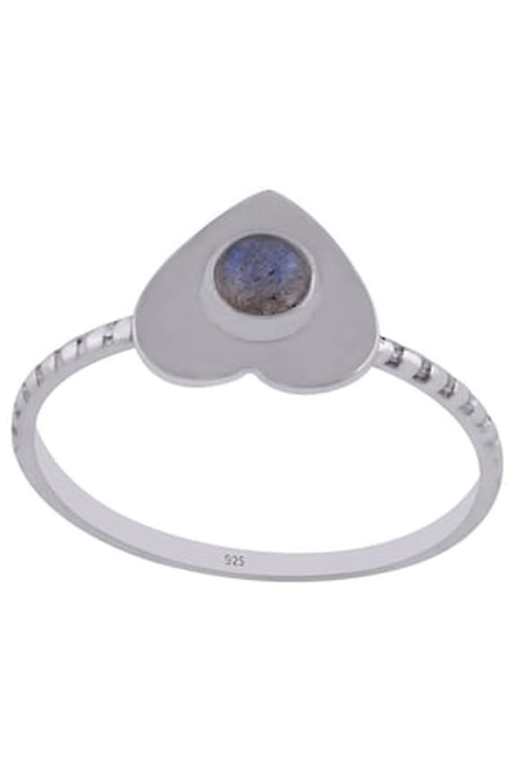 CLASSIC RAWA WORK AROUND PLAIN HEART GARNET ROUND SHAPE 925 STERLING SOLID SILVER RING