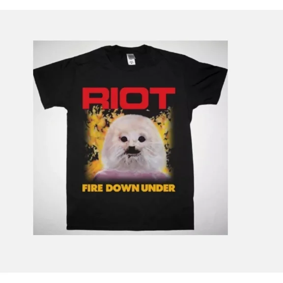 CLASSIC RIOT FIRE DOWN UNDER 1981 NEW BLACK T-SHIRT