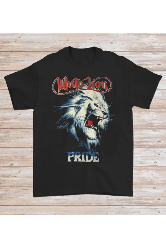 CLASSIC Rare White Lion Pride Tour Cotton Black Men T Shirt S to 5XL Gift Fans
