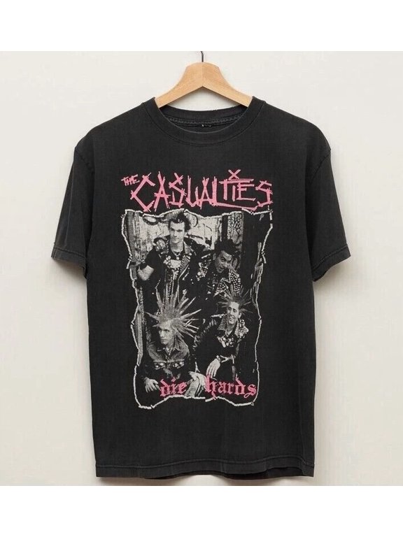 CLASSIC Retro 90sThe Casualties Promo Unisex Black T-Shirt, Casualties Cotton Top
