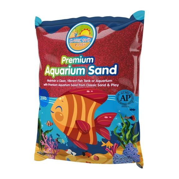 CLASSIC SAND & PLAY Natural Aquarium Sand for Freshwater and Saltwater Tanks, 20 lb. Red