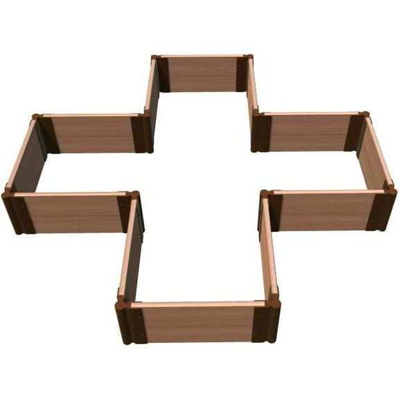CLASSIC SIENNA 'MILITARY MEDALLION' RAISED GARDEN BED (KIT CROSS) 6' X 6' X 11" - 1" PROFILE