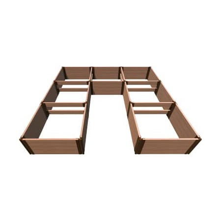 CLASSIC SIENNA 'WALK-IN JUMBO U-SHAPE' - 12' X 12' X 22" RAISED GARDEN BED - 2" PROFILE