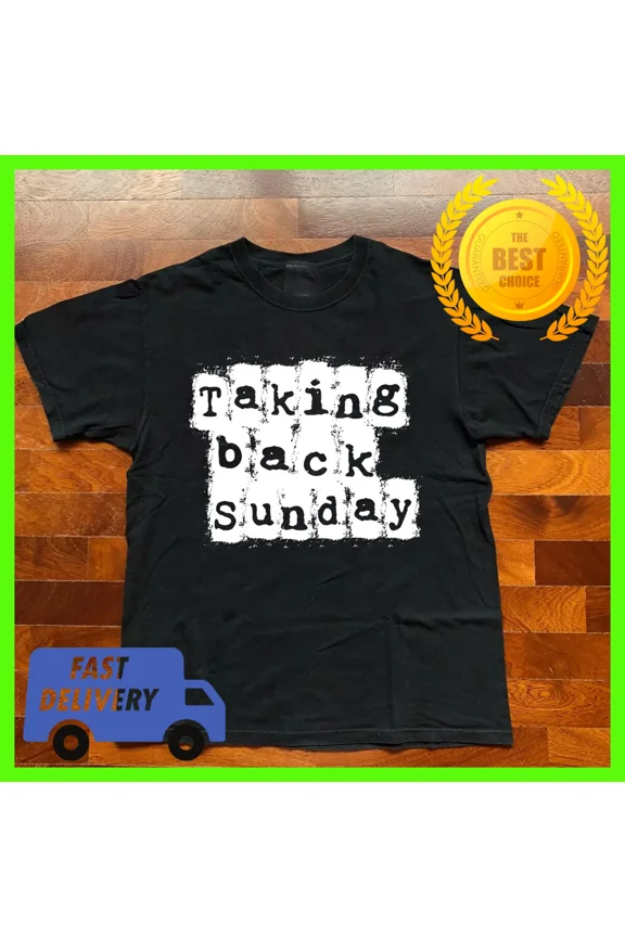CLASSIC Taking Back Sunday Logo Classic T-Shirt Black All Size