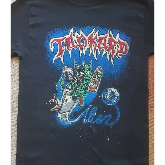 CLASSIC Tankard Band Shirt- Alien Album Short Sleeve Black All Size Shirt VC958