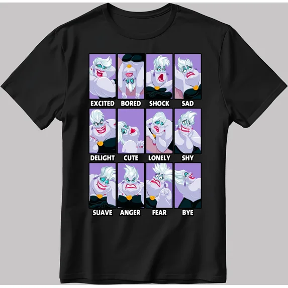 CLASSIC Ursula cartoon Moods Short Sleeve W/B Men / Women T Shirt C553
