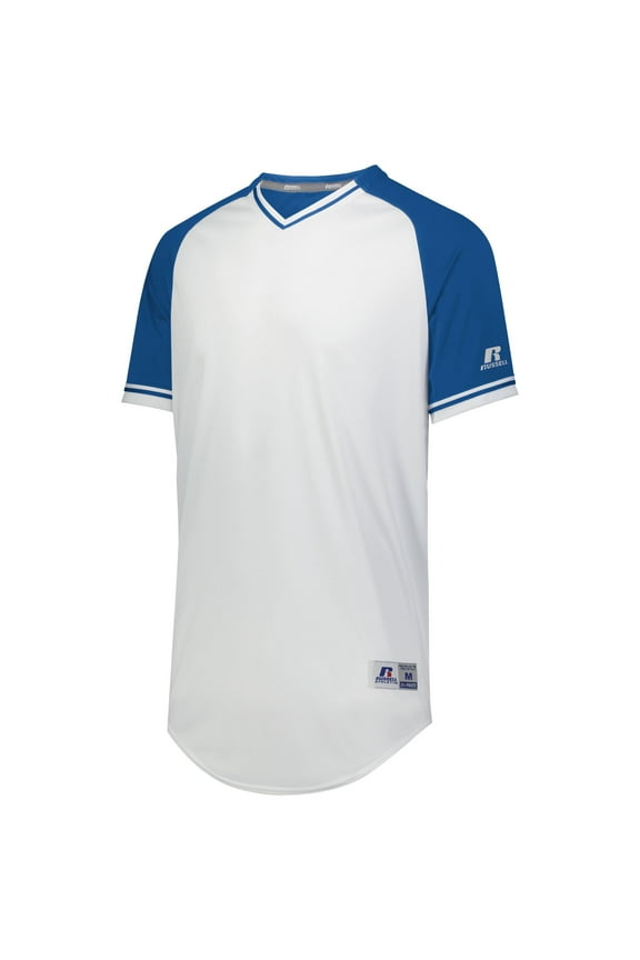 CLASSIC V-NECK JERSEY - S / WHITE/ROYAL/WHITE by RUSSELL
