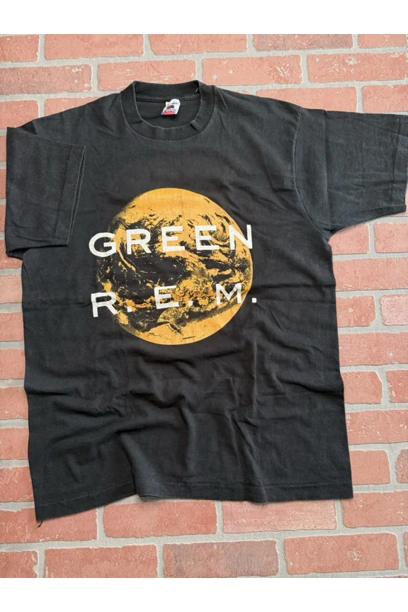 CLASSIC Vintage REM Concert T-Shirt Green World Tour You Are The Everything Black XL