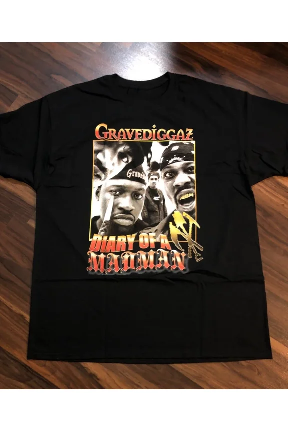 CLASSIC Vtg GRAVEDIGGAZ Diary Of A Madman Cotton Black S-5XL T Shirt TT260