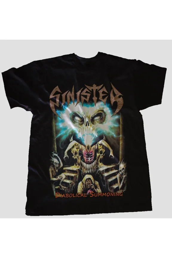 CLASSIC Vtg SINISTER - Diabolical Summoning Cotton Black All Size Unisex Shirt TT169