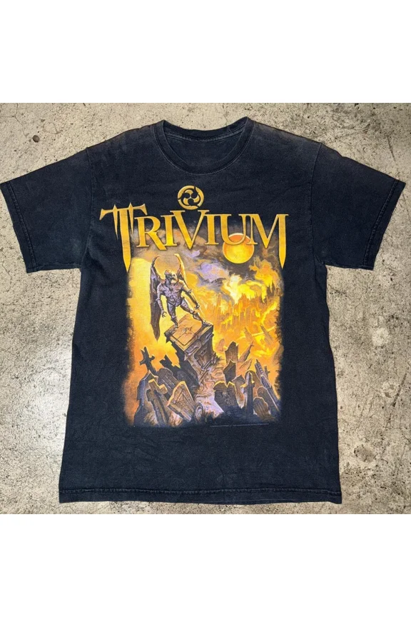 CLASSIC Vtg Trivium Band Music Tour Cotton Black T Shirt For Men All Size JU212