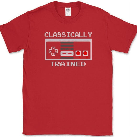 CLASSICALLY TRAINED T-Shirt Funny Video Gaming Gamer Graphic Tee - Red, 3XL