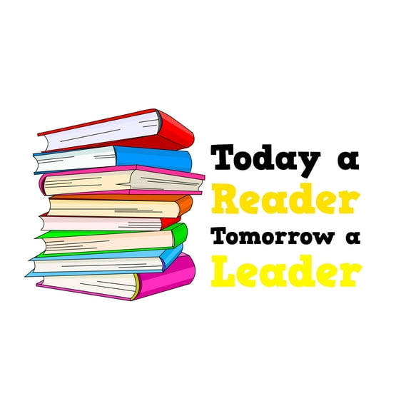 CLASSROOM - Kids Study Room Vinyl Inspirational Classroom Quotes Lettering Art Adhesive Wall Decal - Today A Reader Tomorrow A Leader - School Classroom Learning Books Design Wall Sticker 20" x 10"