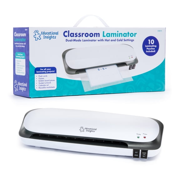 Educational Insights Laminator, Hot and Cold Settings, Easy to Use, For Home, Office or Classroom