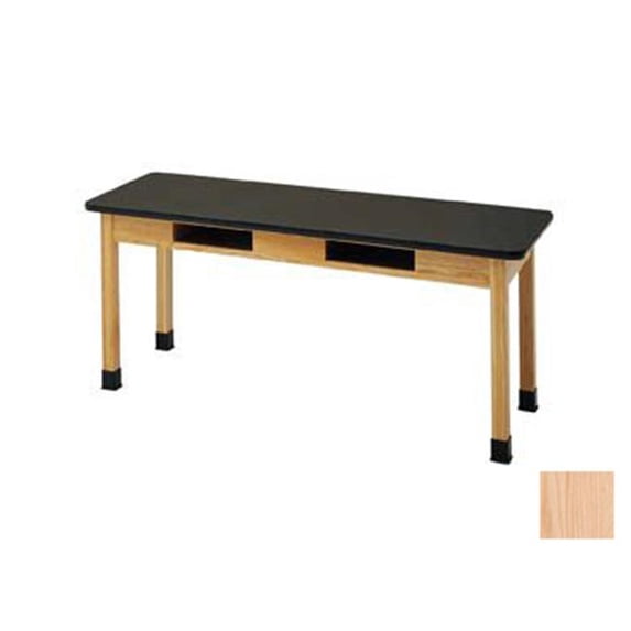 CLASSROOM SELECT SCIENCE TABLES 24 X 48 - 1 IN THICK SOLID PHENOLIC RESIN TOP WITH TWO BOOKBOXES 30 IN HIGH