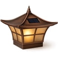 thumbnail image 1 of Classy Caps Ambience Solar Post Cap - Fits 3.5"x3.5" and 4"x4" Posts - Lit Candle Effect - Electroplated Copper, 1 of 10