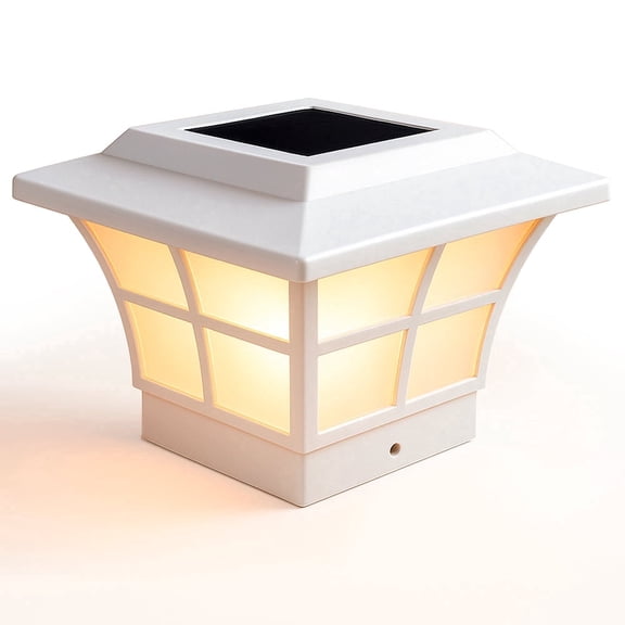Classy Caps Prestige Solar Post Cap - Fits 4"x4" and 3.5"x3.5" Posts - White Vinyl (PVC)