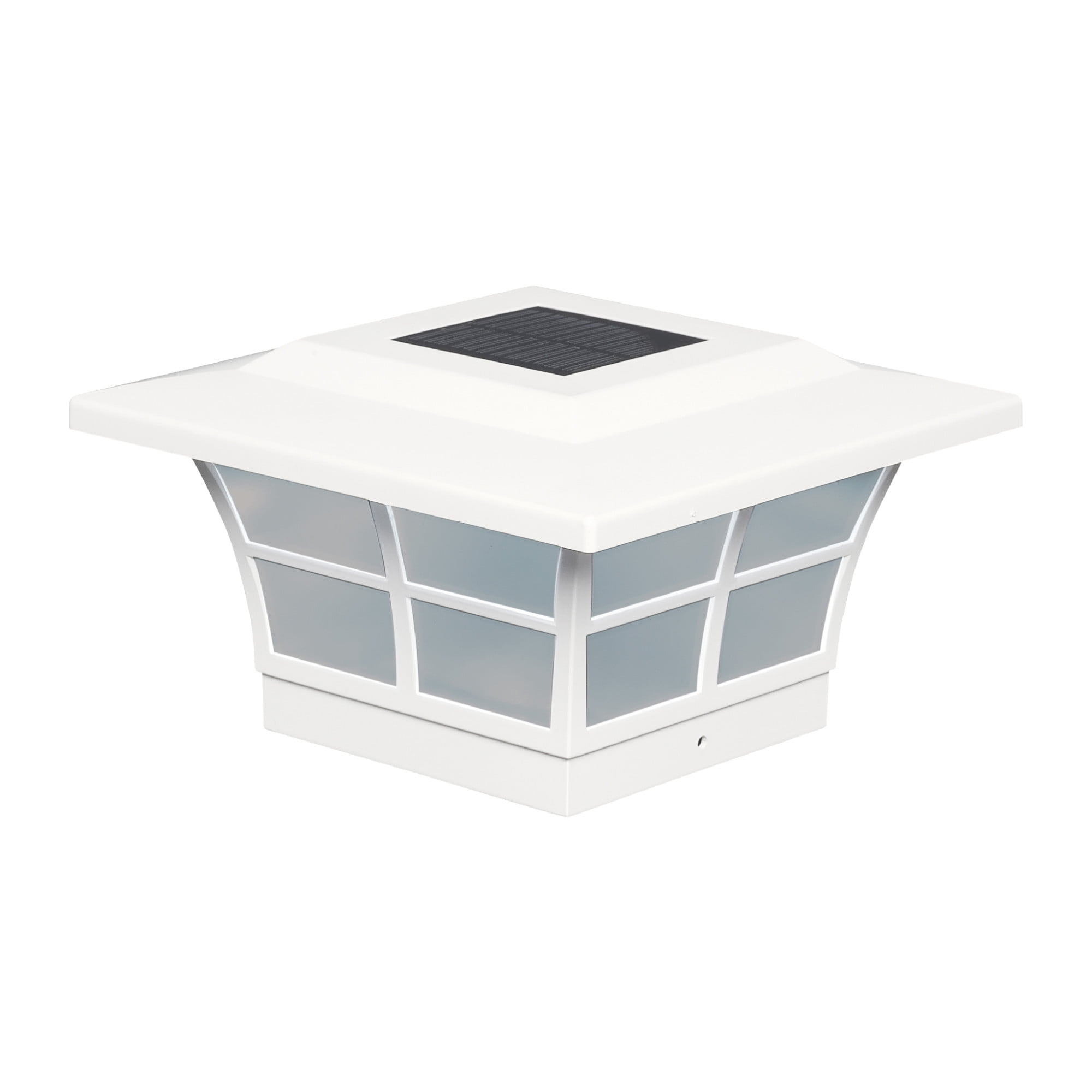 White PVC Solar LED Post Cap Light Multipack