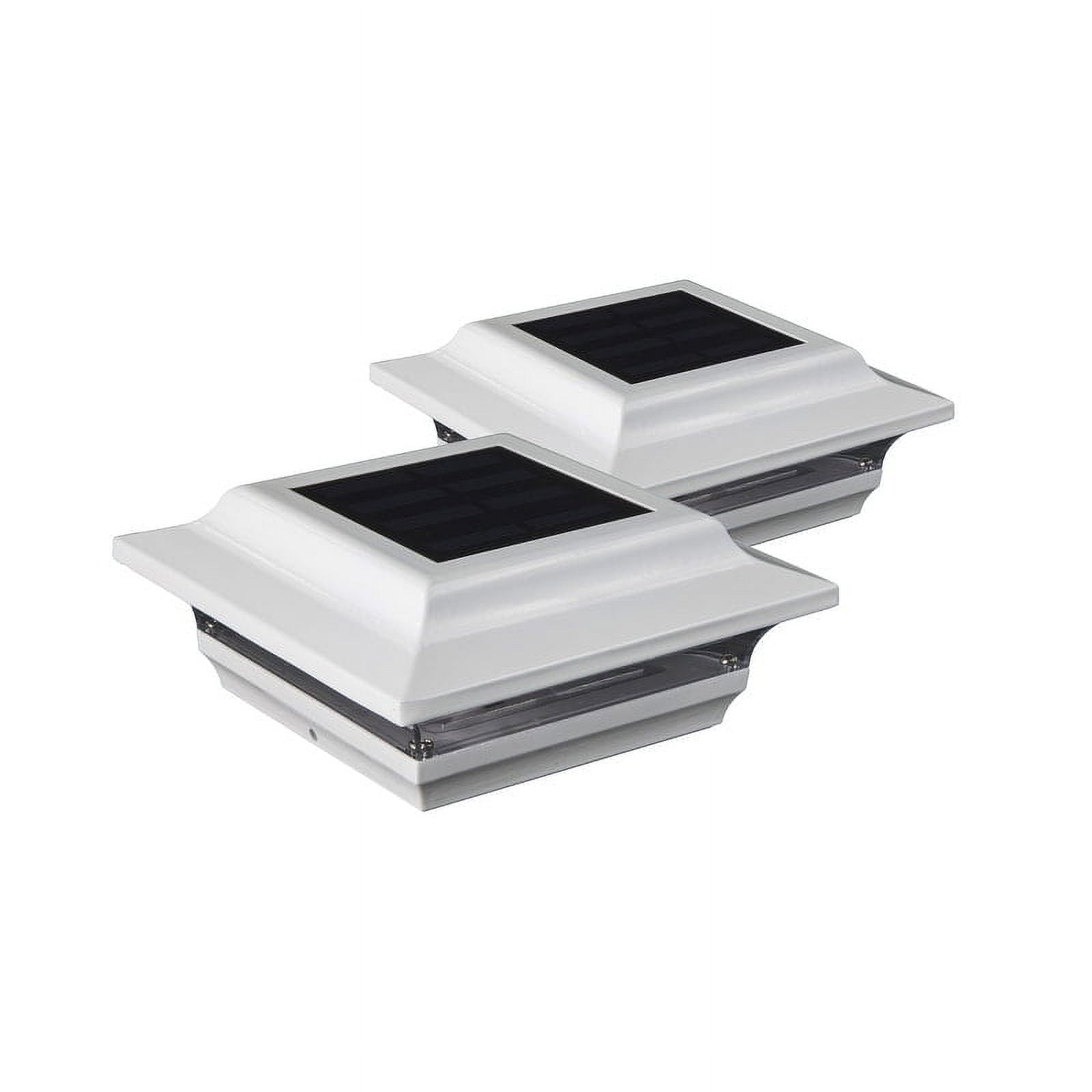 White PVC Solar LED Post Cap Multipack for Outdoor Lighting
