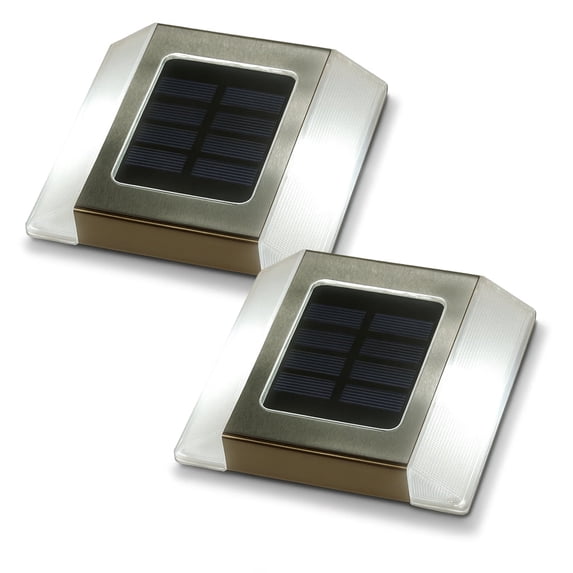 Classy Caps Solar Path Light Stainless Steel LED (Set of 2)
