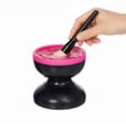 thumbnail image 1 of Éclat Electric Makeup Brush Cleaner Machine, Remove Residue on Brush, Sponge, Powder Puffs, Cosmetic Tool Cleaner, No Batteries Needed, Portable Spinning Washer Saves Cleanser Solution (Black/Pink), 1 of 1