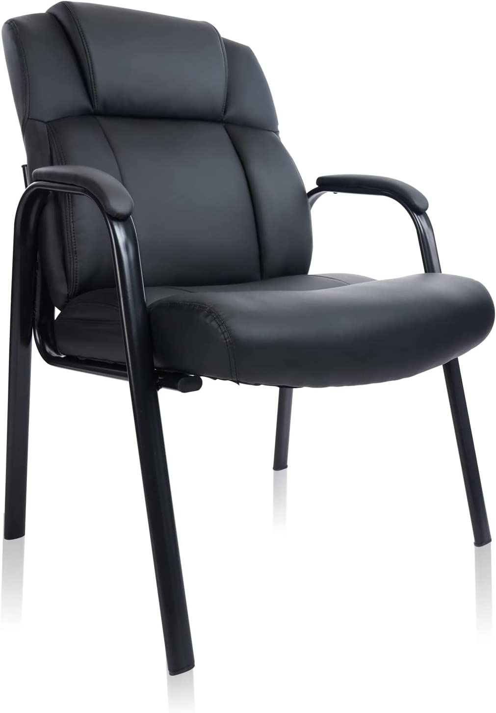 CLATINA Big & Tall 400 lb. Guest Chair, Leather Reception Chairs with Padded Arm Rest for Waiting Room Office Home and Meeting Conference-Black, 1 Pack - image 1 of 8