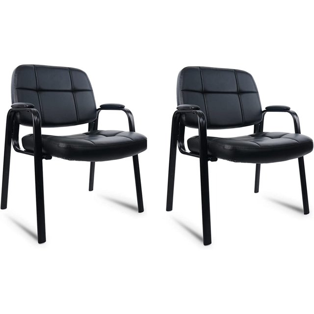 CLATINA Big & Tall 400 lbs Waiting Room Guest Chair, Leather Office