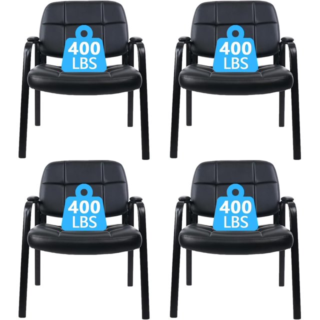 CLATINA Big & Tall 400 lbs Waiting Room Guest Chair, Leather Office