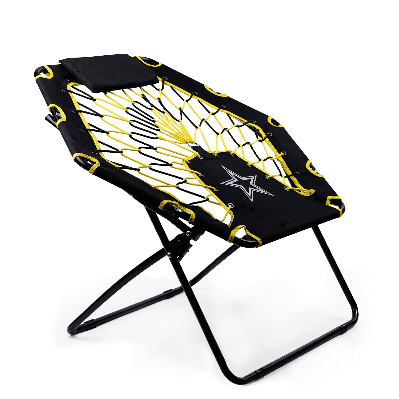 CLATINA Elastic Foldable Bungee Chair Dish Chair Camping Relax Chair Comfortable Portable Durable Metal Frame Chair for Outdoor Indoor Camping