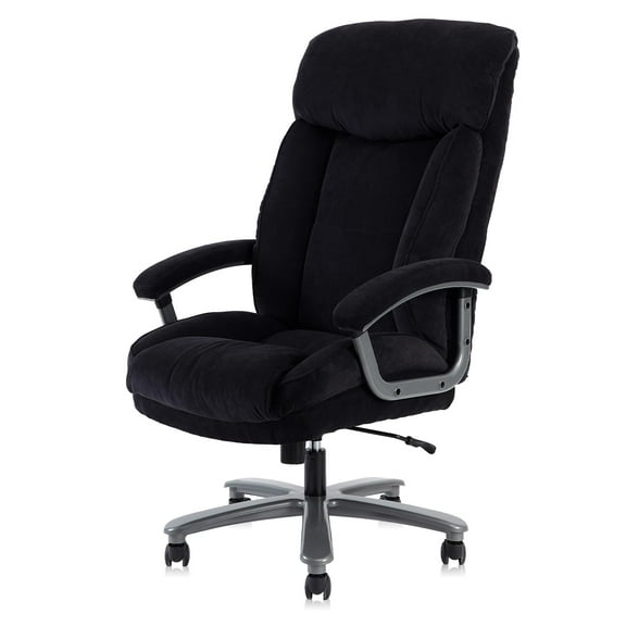 CLATINA Ergonomic Big and Tall Executive Office Chair with Upholstered Swivel 800lbs High Capacity Adjustable Height Thick Padding Headrest and Armrest for Home Office Black