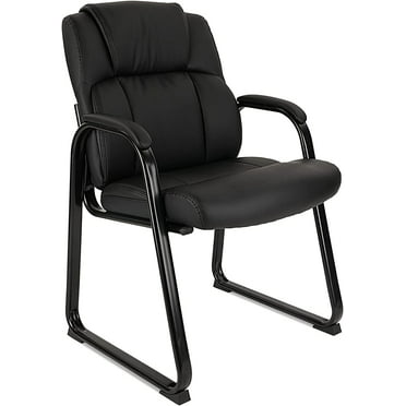 Lacoo Faux Leather Reception Chair Office Guest Chair for Waiting Room ...