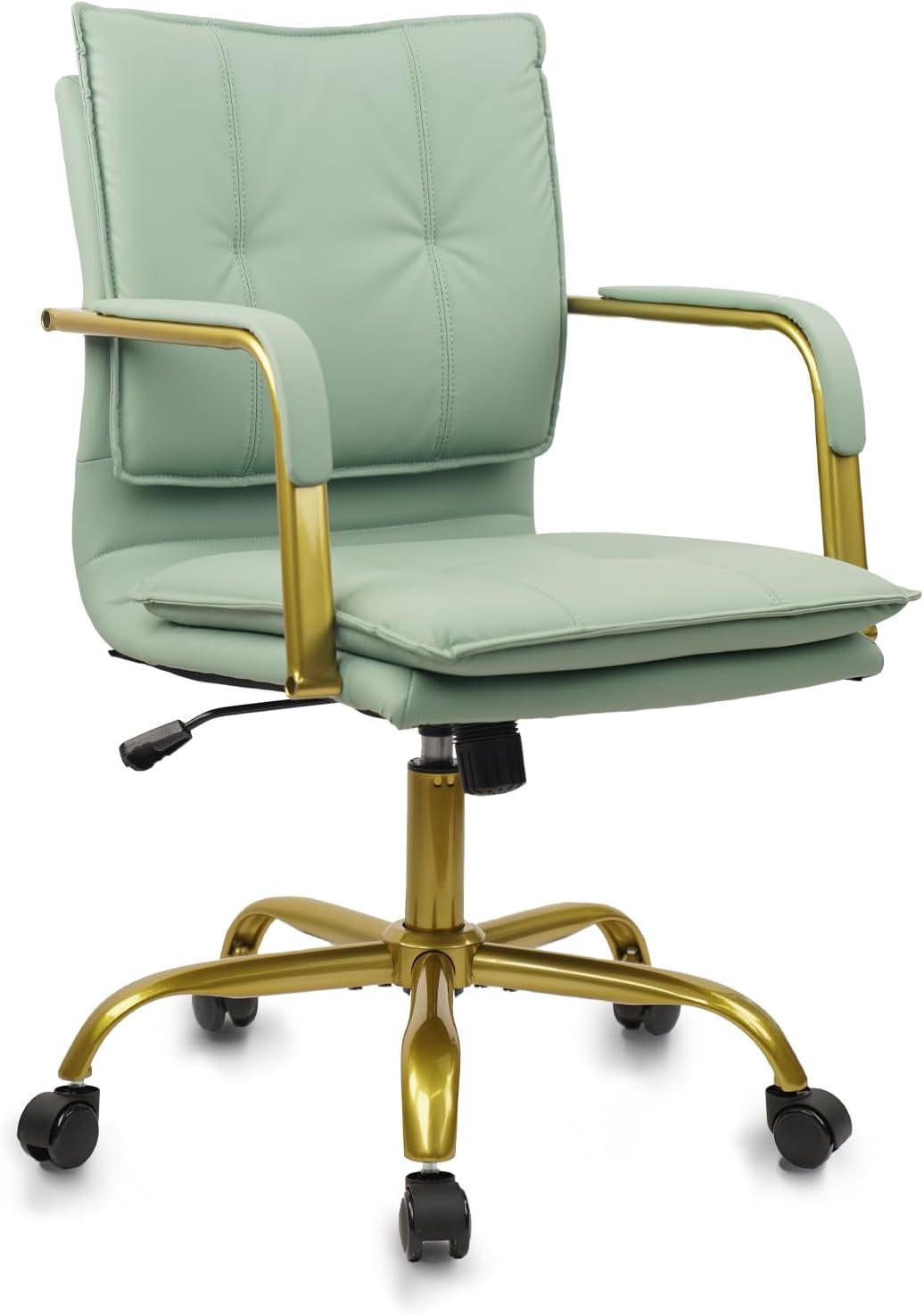 CLATINA Leather Home Office Desk Chairs, Swivel Mid-Back Computer Chair ...