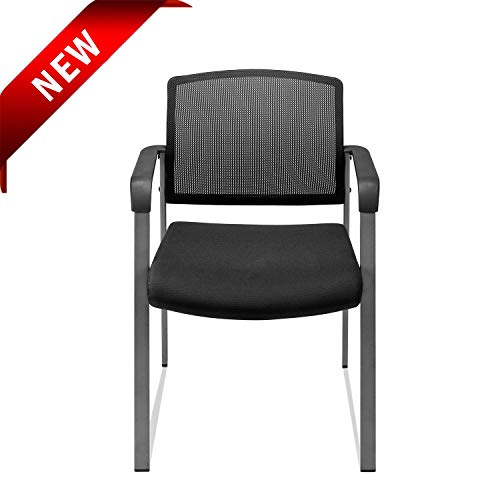 CLATINA Mesh Back Stacking Arm Chairs with Upholstered Fabric Seat and