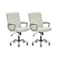 thumbnail image 1 of CLATINA Mid Back Leather Office Executive Chair with Lumbar Support and Padded Armrestes Swivel Adjustable Ergonomic Design for Home Computer Desk White 2 Pack, 1 of 7