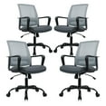 thumbnail image 1 of CLATINA Ergonomic Office Desk Chair - Mesh Office Chair with Adjustable Lumbar Support, Rolling Comfortable Computer Task Chairs with Arms for Home Conference-Gray, 4 Pack, 1 of 8