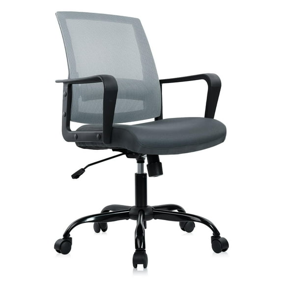 CLATINA Ergonomic Office Desk Chair - Mesh Office Chair with Adjustable Lumbar Support, Rolling Comfortable Computer Task Chairs with Arms for Home Conference-Gray