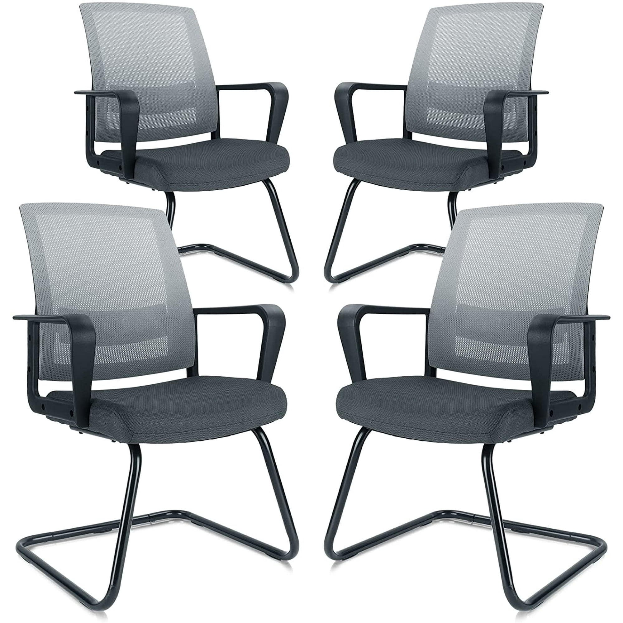 CLATINA Office Guest Chair with Lumbar Support and Mid Back Mesh Space